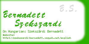 bernadett szekszardi business card