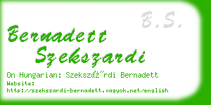 bernadett szekszardi business card